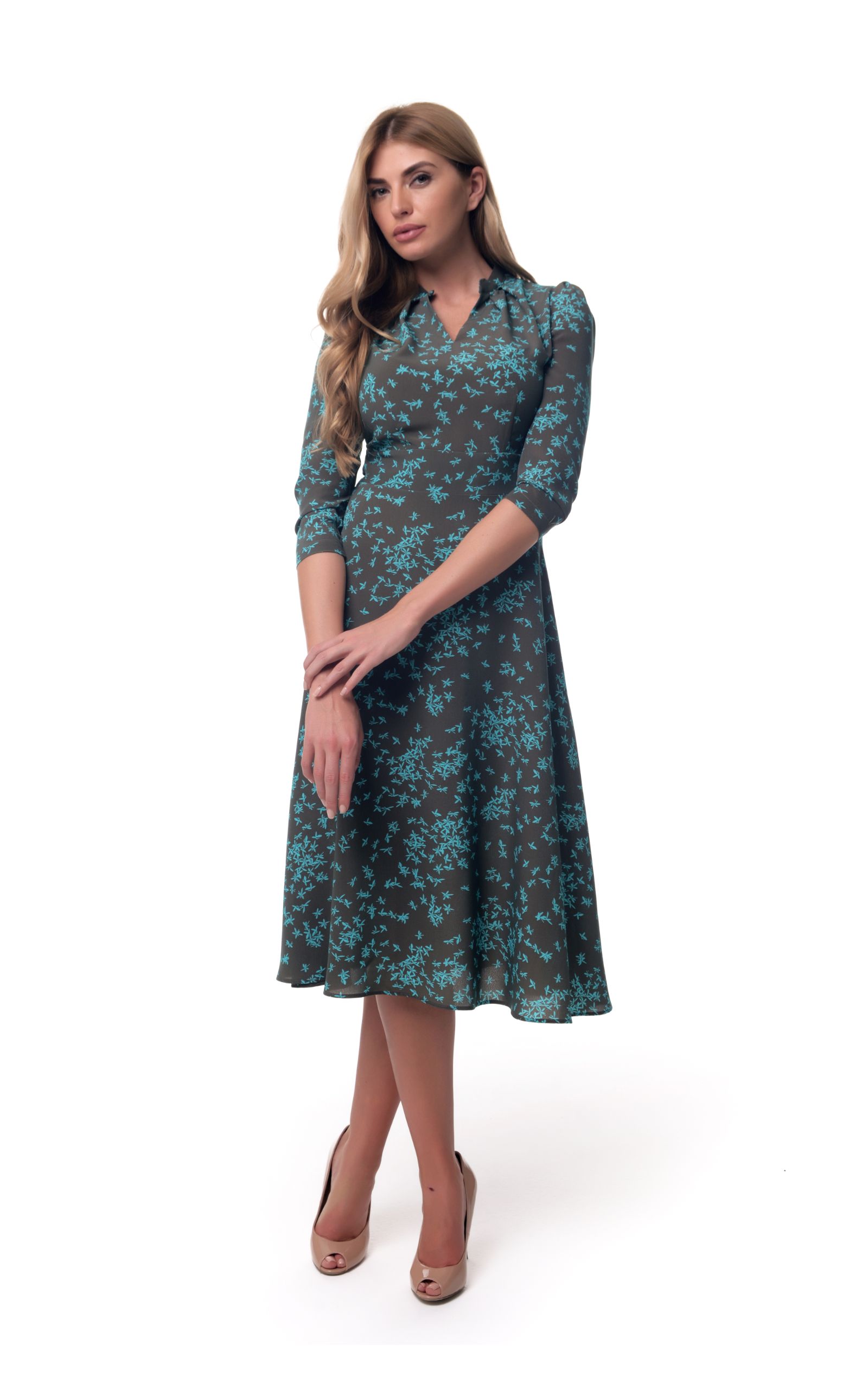 Dress AREFEVA P9131 Brown Turquoise – UIMPERIUM